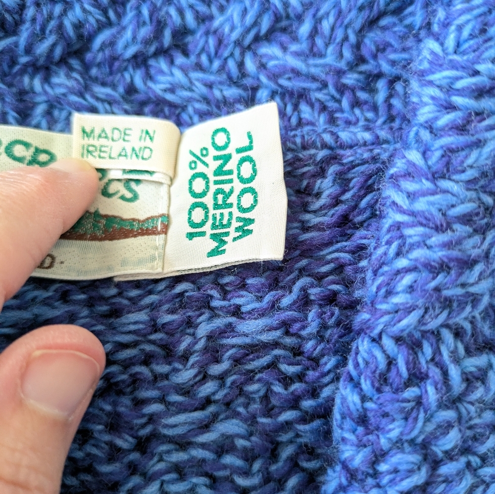 Aran Crafts Blue Women's Cardigan Sweater - Picture 4 of 6
